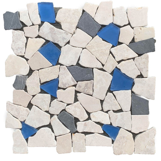 Bati Orient 12" x 12" Ancient Mini Opus Glass & Marble Mosaic