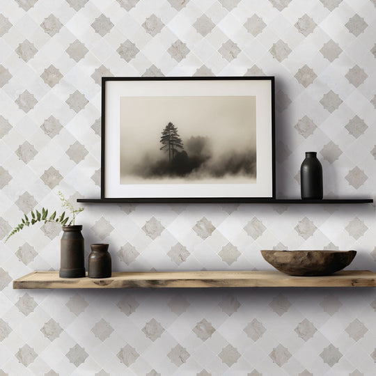 Bati-Orient-11.2-x-11.2-White-&-Grey-Marble-Classic-Interlocking-Star-&-Square-Marble-Mosaic-White-Beige