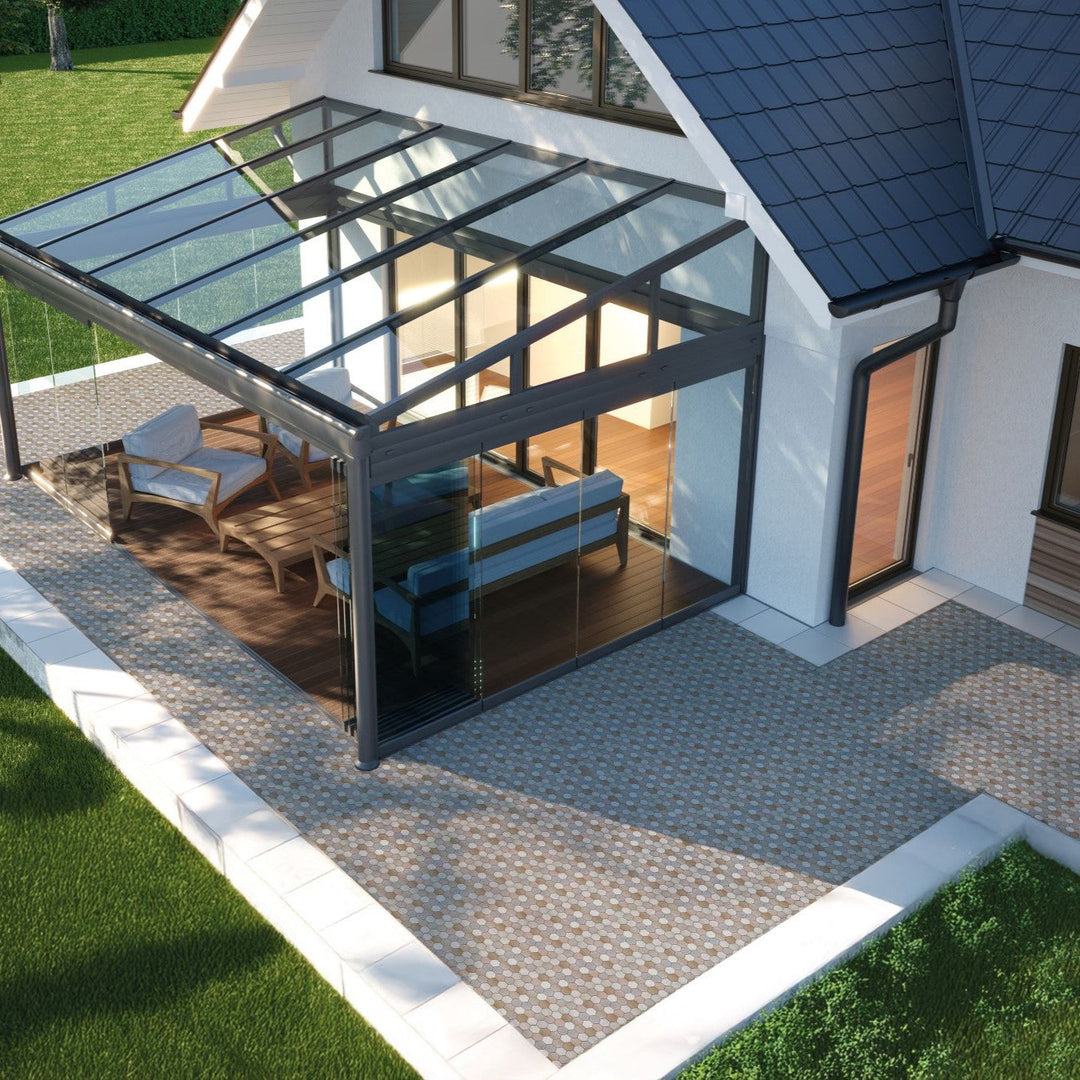 Bati-Orient-12-x-11-White-&-Grey-Marble-Classic-Interlocking-Honed-Hexagon-Mosaic-Beige-Brown