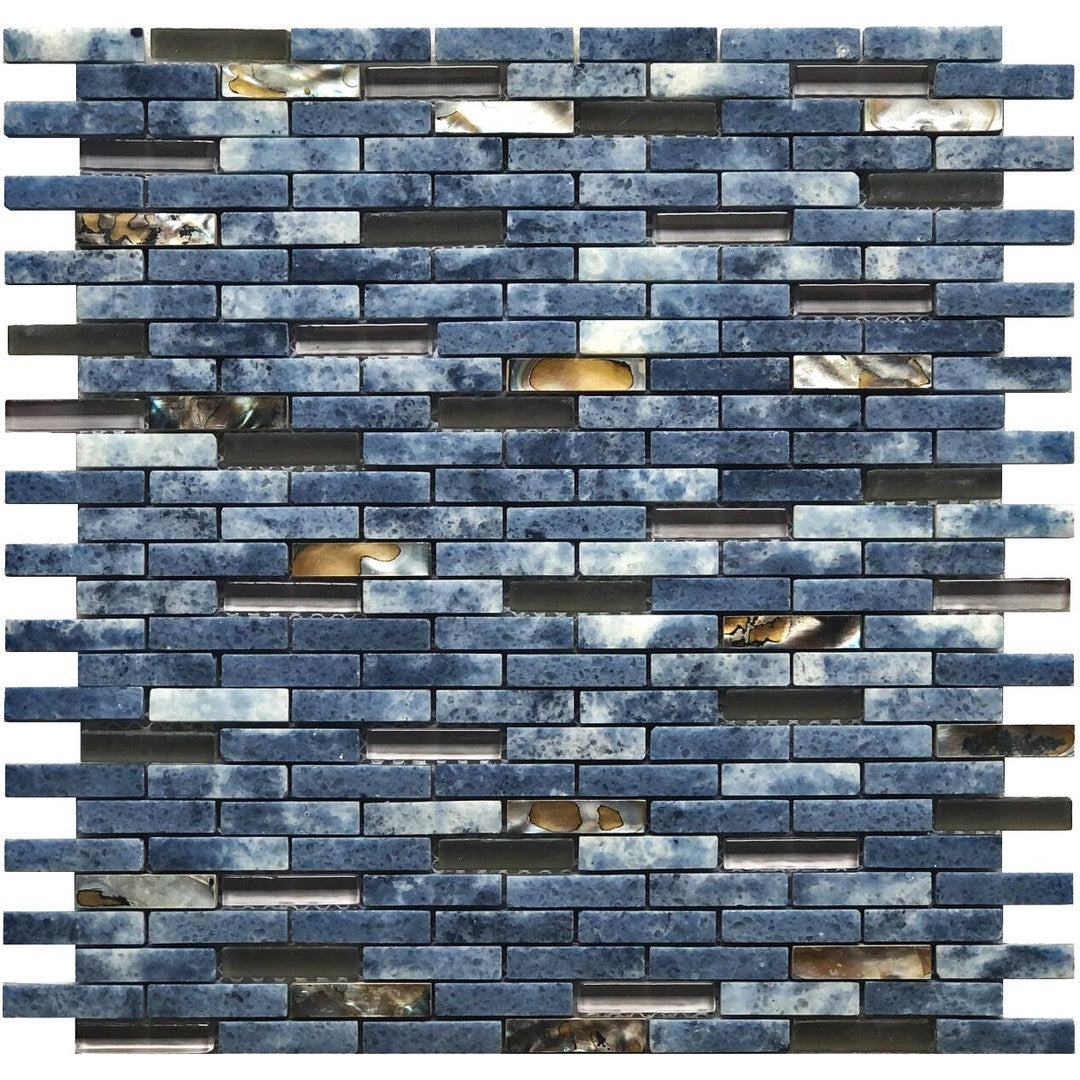 Bati Orient 12" x 12" Terrazzo Mother Of Pearl, Glass Brick Mosaic