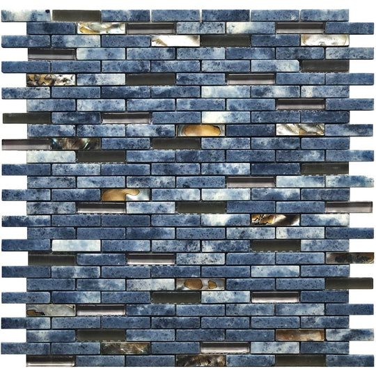 Bati Orient 12" x 12" Terrazzo Mother Of Pearl, Glass Brick Mosaic