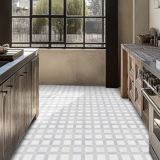 Bati-Orient-12-x-12-Zellige-Picket-&-Square-Mix-Ceramic-&-Marble-Mosaic-White