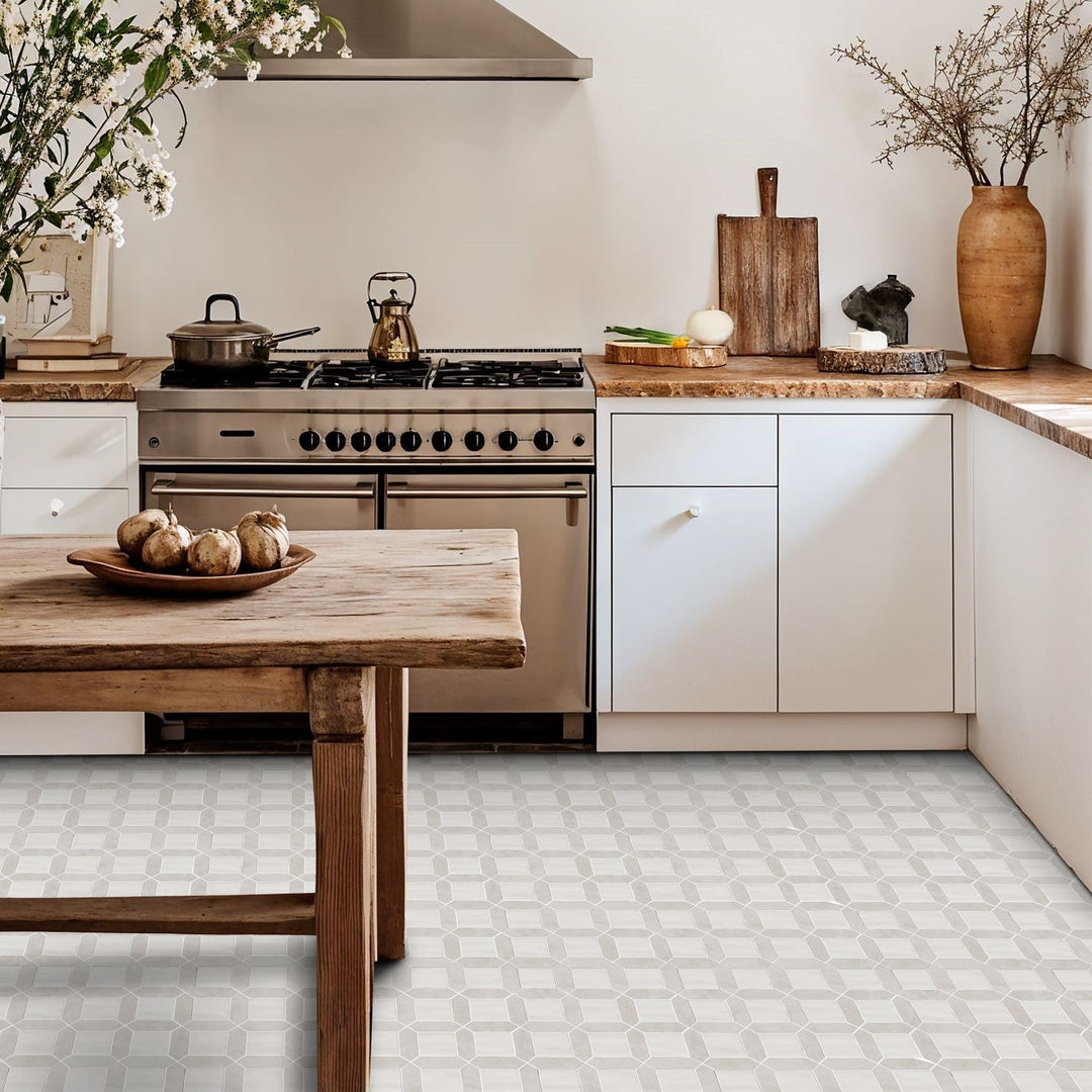 Bati-Orient-12-x-12-Zellige-Picket-&-Square-Mix-Ceramic-&-Marble-Mosaic-Beige-Off-White