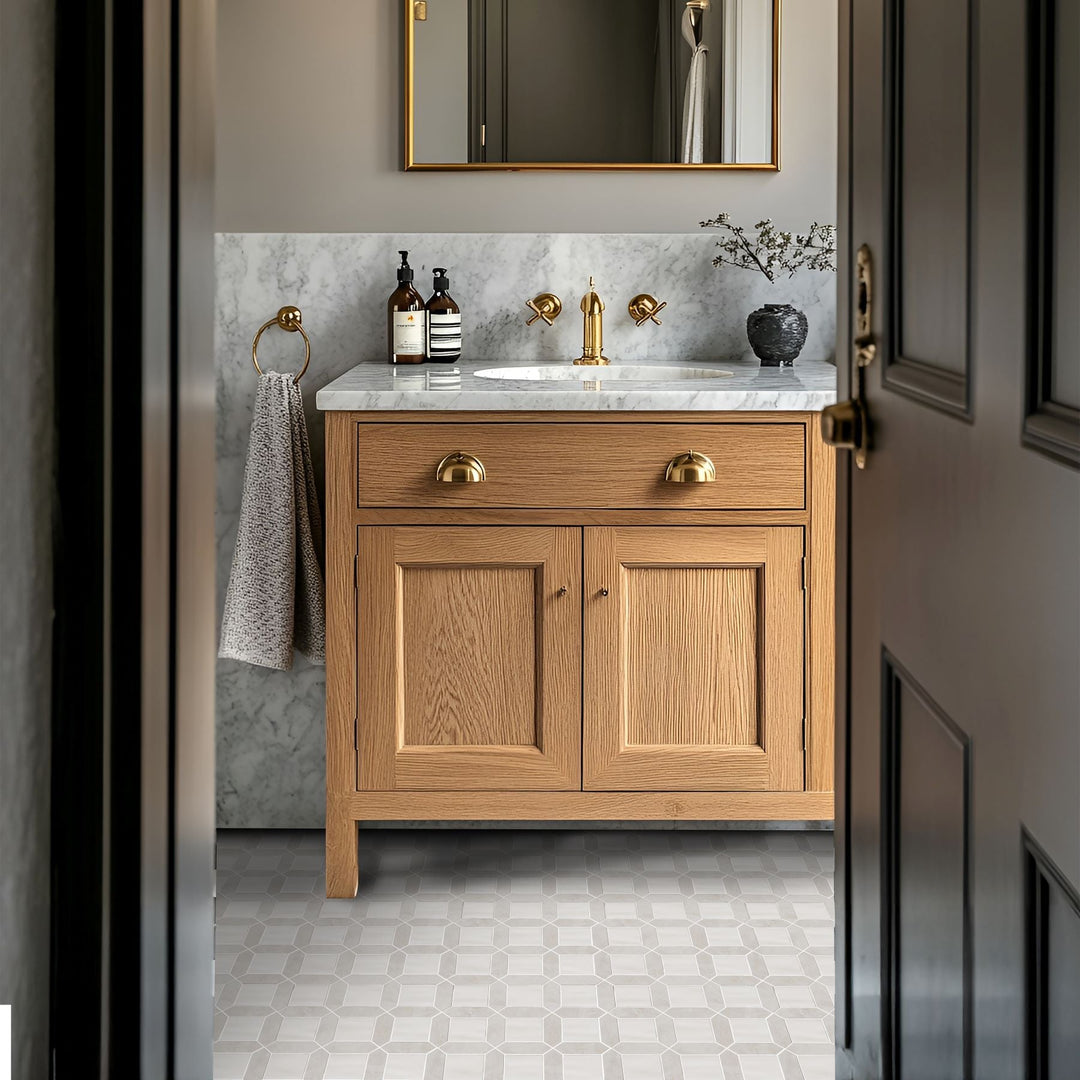 Bati-Orient-12-x-12-Zellige-Picket-&-Square-Mix-Ceramic-&-Marble-Mosaic-Beige-Off-White