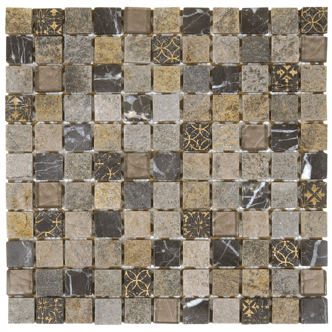 Bati Orient 12" x 12" Terrazzo Décor Glass & Marble 1" Mosaic
