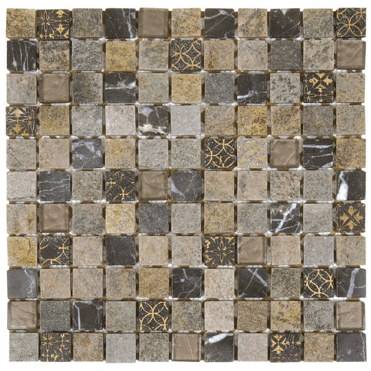 Bati Orient 12" x 12" Terrazzo Décor Glass & Marble 1" Mosaic
