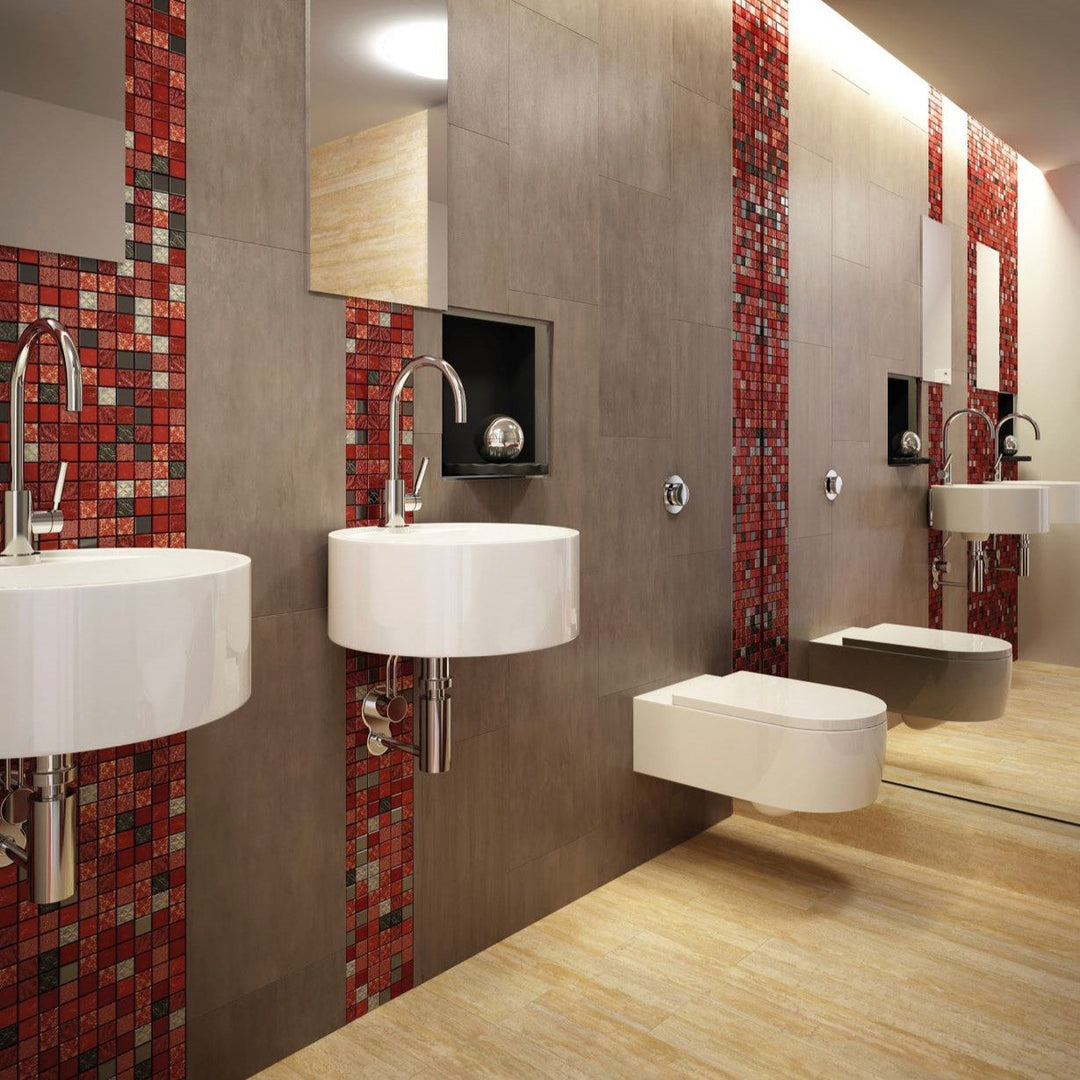 Bati-Orient-12-x-12-Terrazzo-Décor-Glass-&-Marble-1-Mosaic-Red-Grey