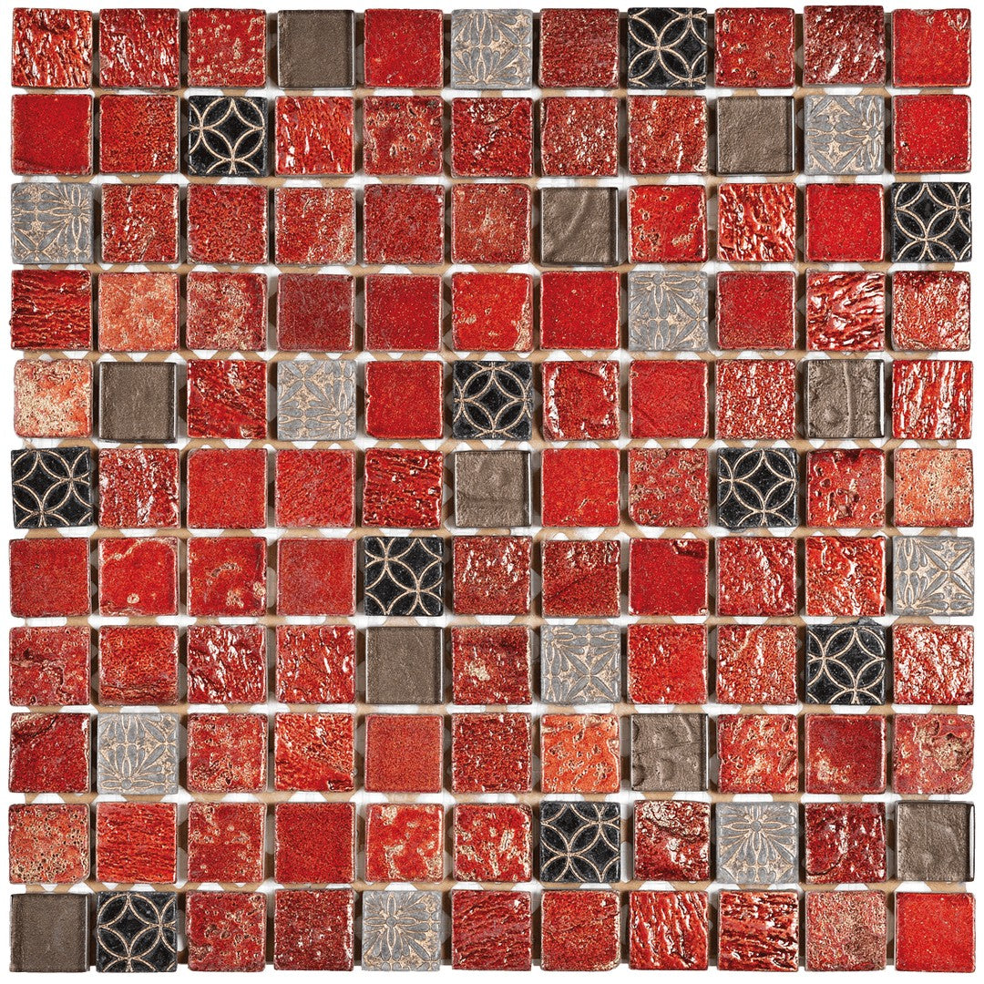 Bati Orient 12" x 12" Terrazzo Décor Glass & Marble 1" Mosaic