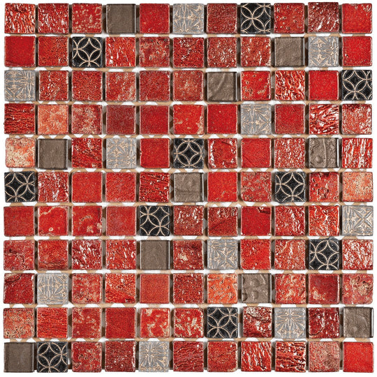 Bati Orient 12" x 12" Terrazzo Décor Glass & Marble 1" Mosaic