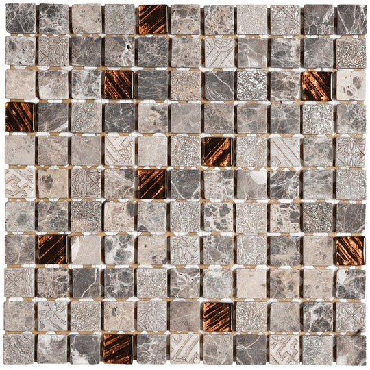 Bati Orient 12" x 12" Terrazzo Décor Glass & Marble 1" Mosaic