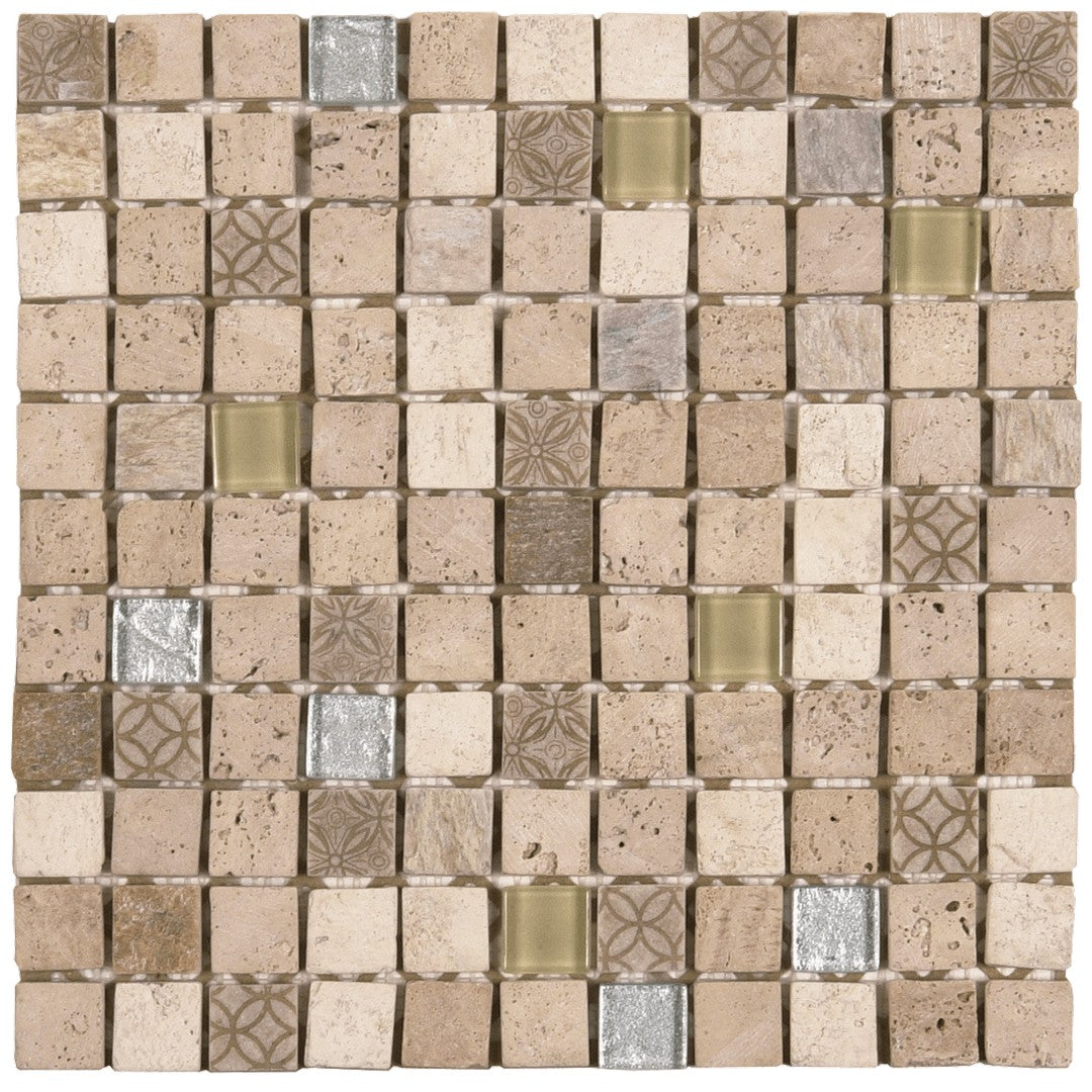 Bati Orient 12" x 12" Terrazzo Décor Glass & Marble 1" Mosaic