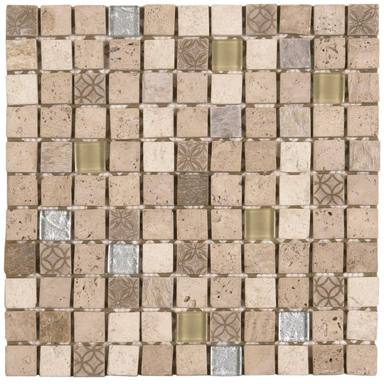 Bati Orient 12" x 12" Terrazzo Décor Glass & Marble 1" Mosaic