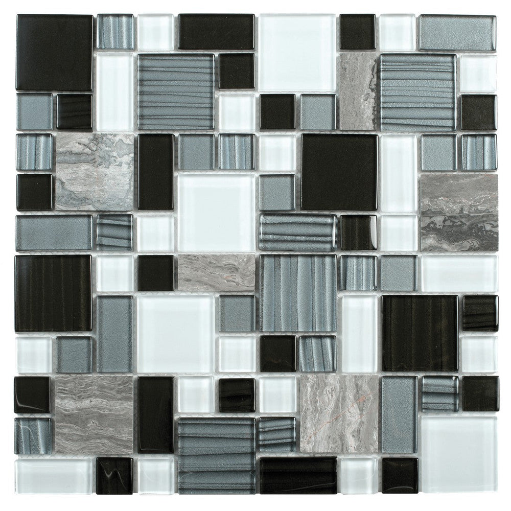 Bati Orient 12" x 12" Terrazzo Mixed Size Glass & Marble Mosaic