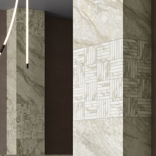 Crossville-12-x-12-Marblique-Unpolished-Porcelain-1x6-Alternating-Mosaic-Van-Gogh-White