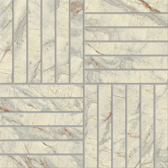 Crossville 12" x 12" Marblique Unpolished Porcelain 1x6" Alternating Mosaic