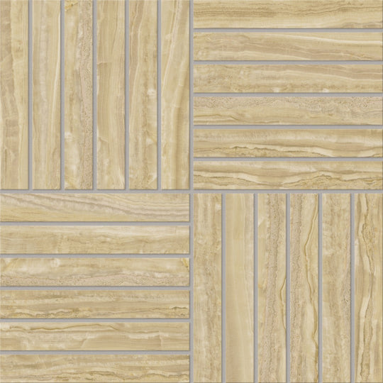 Crossville 12" x 12" Marblique Unpolished Porcelain 1x6" Alternating Mosaic