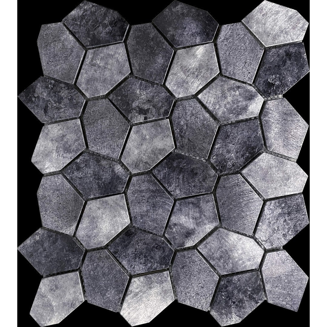 Bati Orient 11.4" x 12.2" Metal Art Interlocking Hexagon Aluminum Mosaic