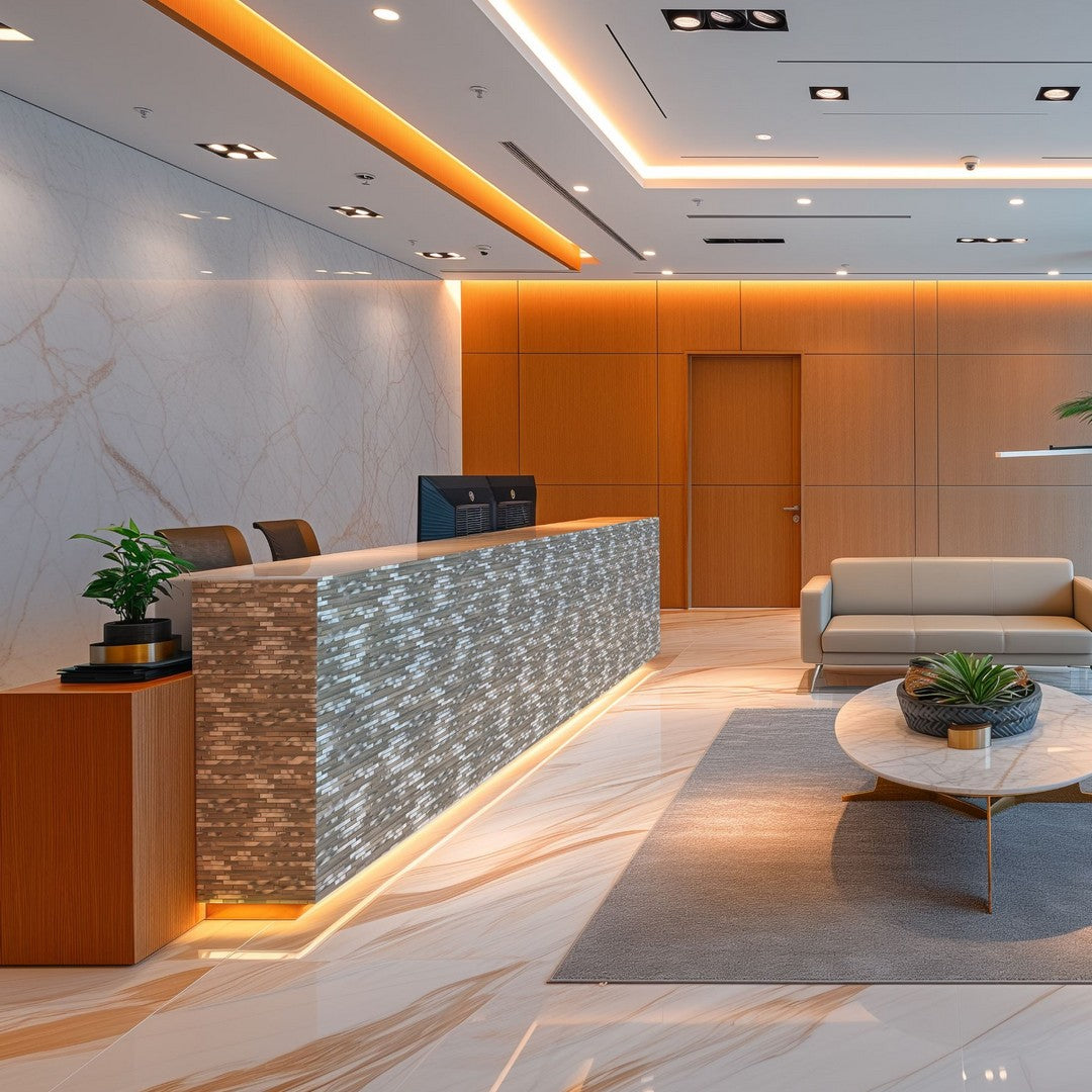 Bati-Orient-12-x-12.2-Terrazzo-Baguette-Marble,-Glass-&-Metal-Mosaic-Beige