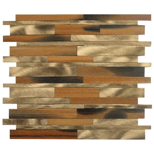 Bati Orient 12" x 12" Natural Wood Mosaics Baguette Aluminum Mosaic