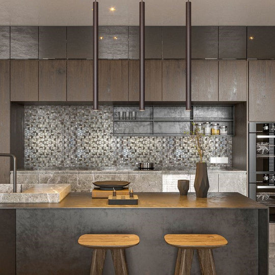 Bati-Orient-12-x-14-Exotic-Semi-Circle-Aluminum-&-Marble-Mosaic-Silver-Brown