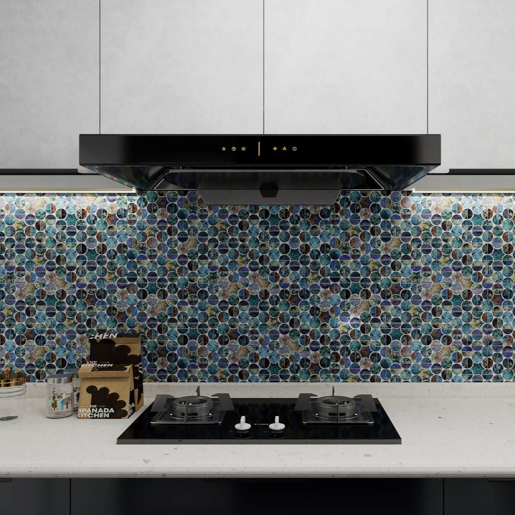 Bati-Orient-14-x-11-Metal-Art-Round-Aluminum-Mosaic-Multicolor