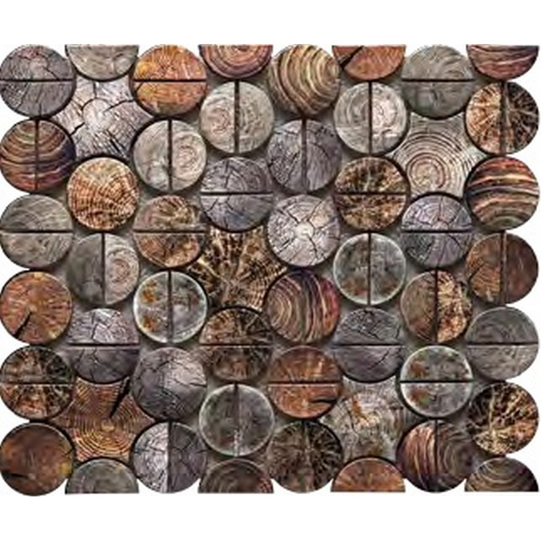 Bati Orient 14" x 11" Metal Art Round Aluminum Mosaic