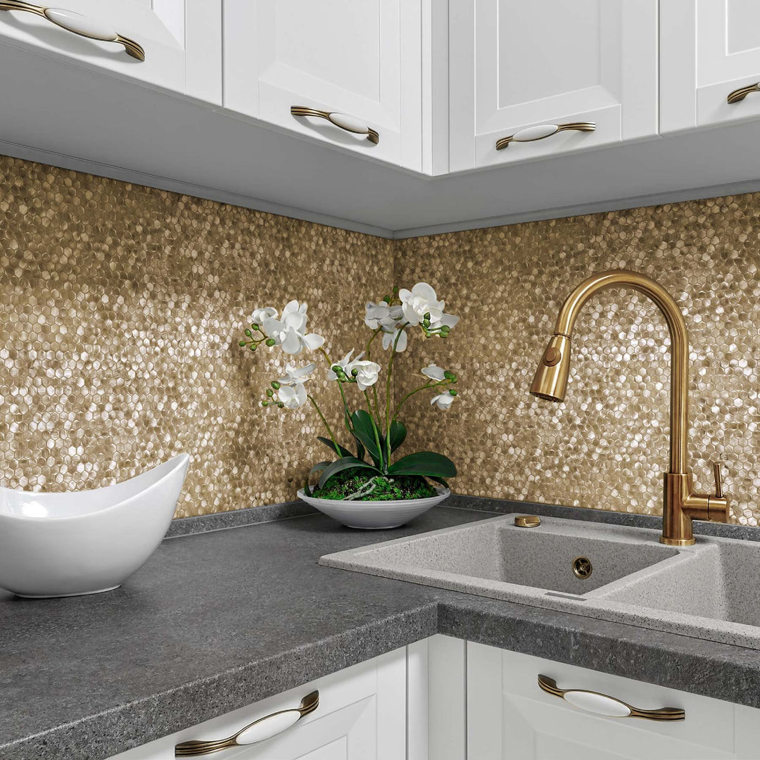 Bati-Orient-12-x-12-Metal-Art-Medium-Hexagon-Aluminum-Mosaic-Gold