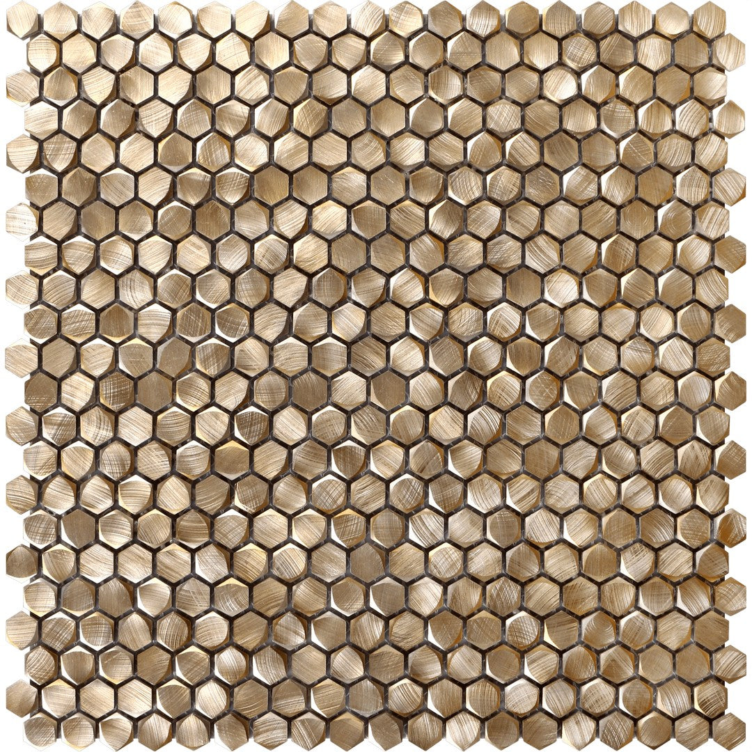 Bati Orient 12" x 12" Metal Art Medium Hexagon Aluminum Mosaic
