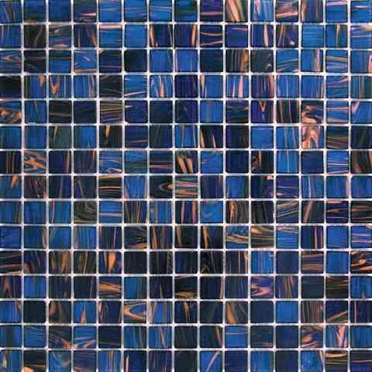 MiR Alma Mix 0.8" Blue 12" x 12" Glass Mosaic