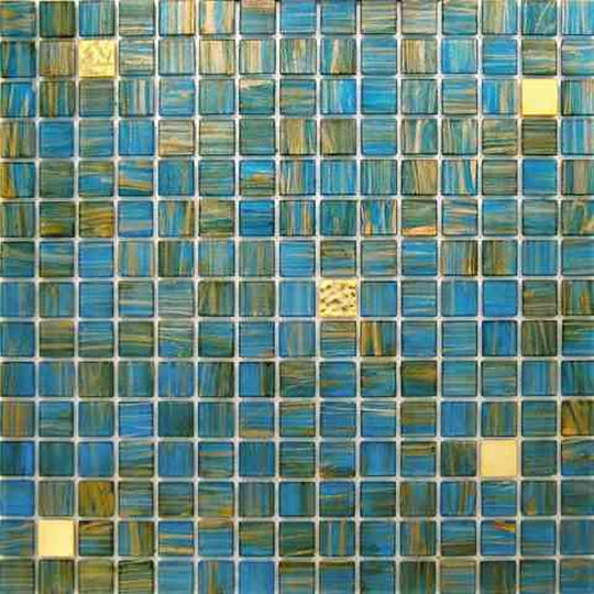 MiR Alma Mix 0.8" Blue 12" x 12" Glass Mosaic