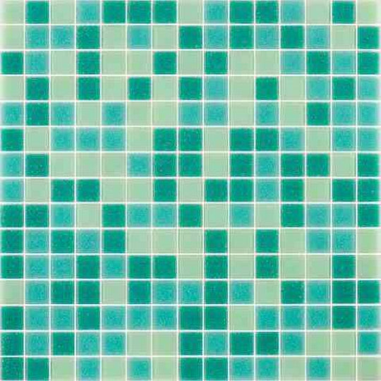 MiR Alma Mix 0.8" Green 12" x 12" Glass Mosaic