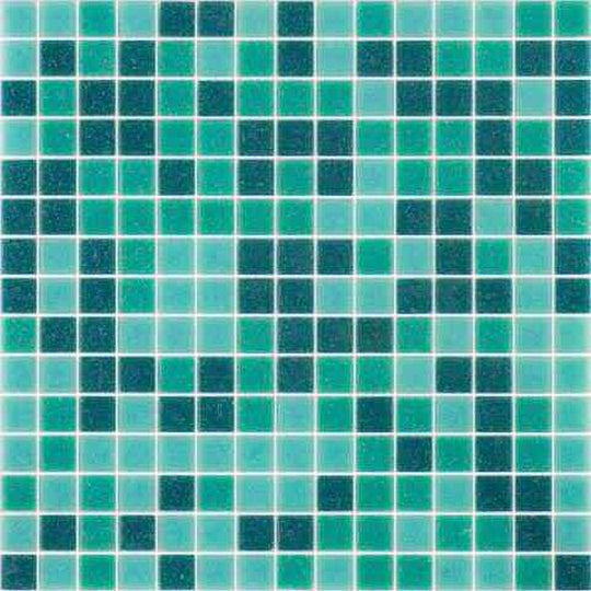 MiR Alma Mix 0.8" Green 12" x 12" Glass Mosaic