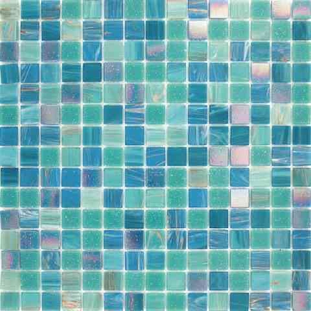 MiR Alma Mix 0.8" Green 12" x 12" Glass Mosaic