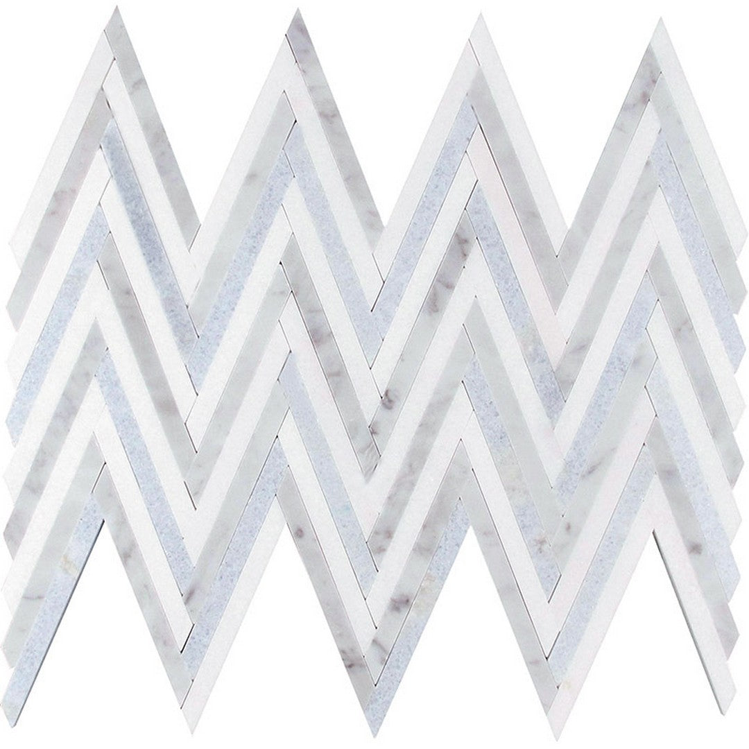 MiR Mykonos 9" x 12.8" Polished Marble Mosaic