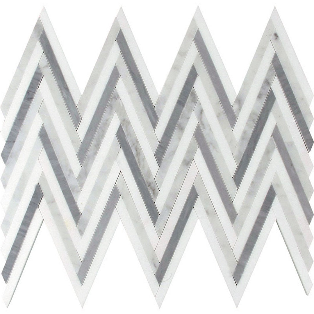 MiR Mykonos 9" x 12.8" Polished Marble Mosaic