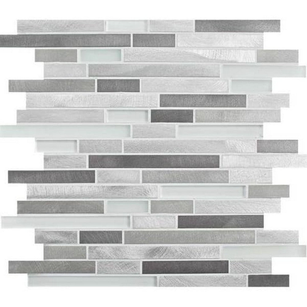 American Olean 13.88" x 11.88" Morello Glass & Metal Random Mosaic
