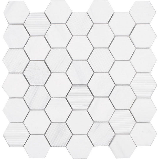 Tesoro 11.75" x 12" Contempo Multi 2" Hexagon Natural Stone Mosaic