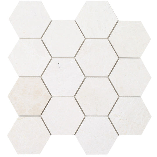 Tesoro 13.5" x 12" Ice Honed 3" Hexagon Natural Stone Mosaic