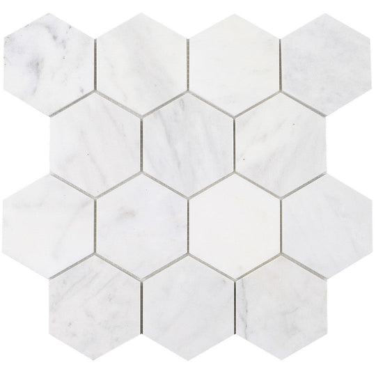 Tesoro 13.5" x 12" Ice Honed 3" Hexagon Natural Stone Mosaic
