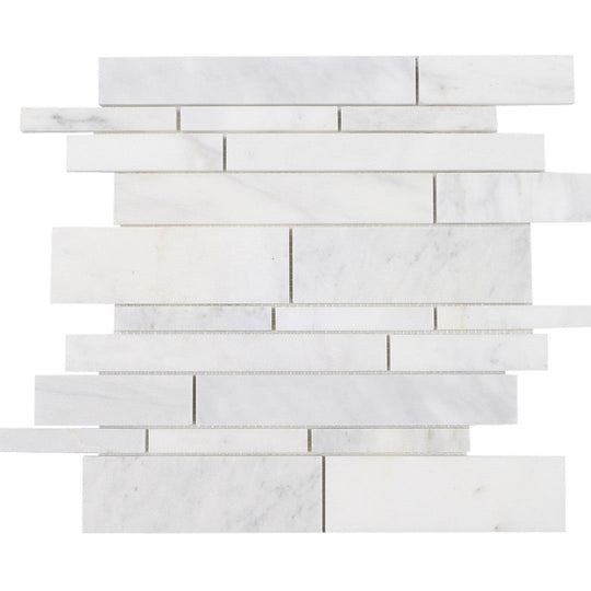 Tesoro 12" x 12" Ice Honed Random Linear Natural Stone Mosaic