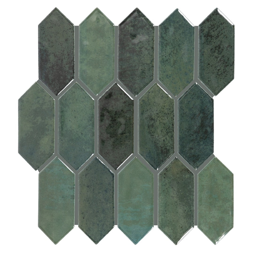 Daltile Miramo 11" x 12" Glossy Ceramic 2x5" Picket Microban Mosaic