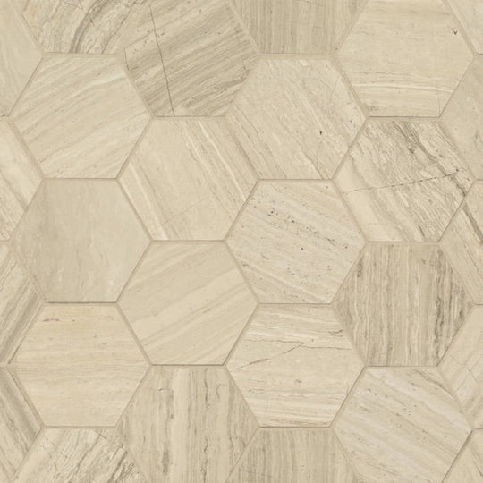 Bedrosians Marble 10.5" x 12" Honed 3" Hexagon Mosaic