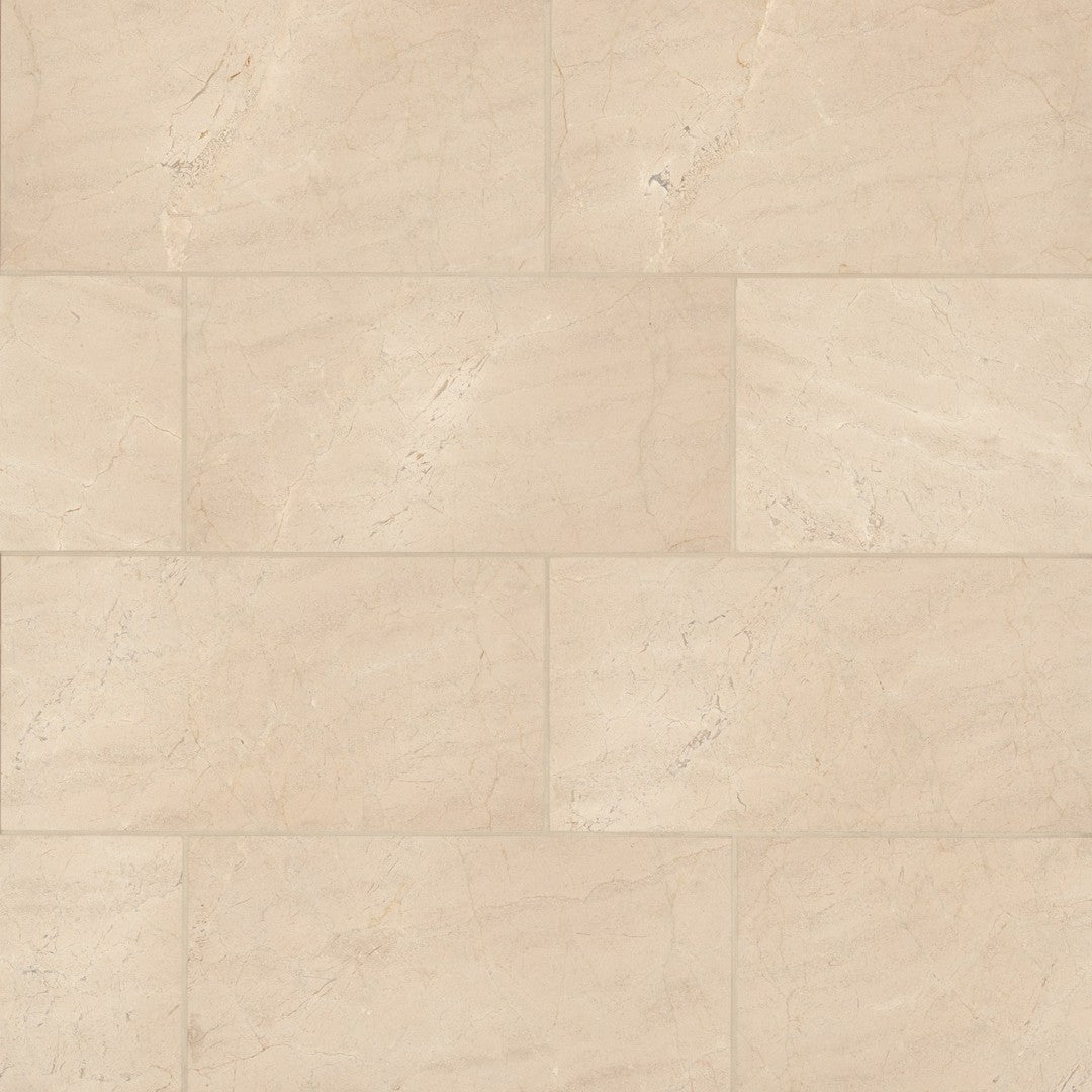 Bedrosians Marble Crema Marfil Select 12" x 24" Wall Honed Tile