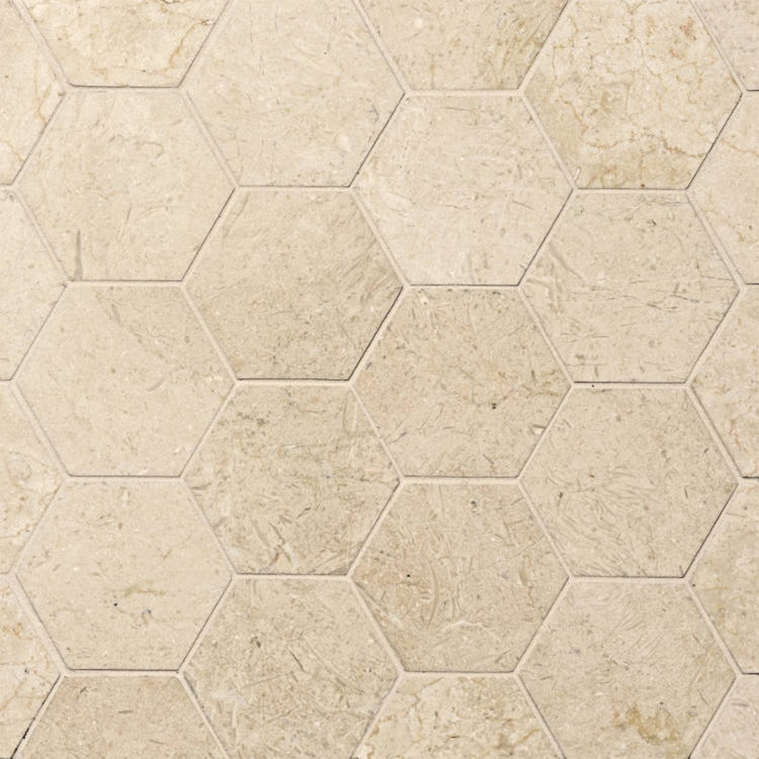 Bedrosians Marble 10.5" x 12" Honed 3" Hexagon Mosaic