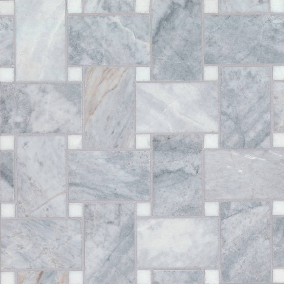 Bedrosians Marble 11.25" x 11.25" Honed Jumbo Basketweave Dot Mosaic