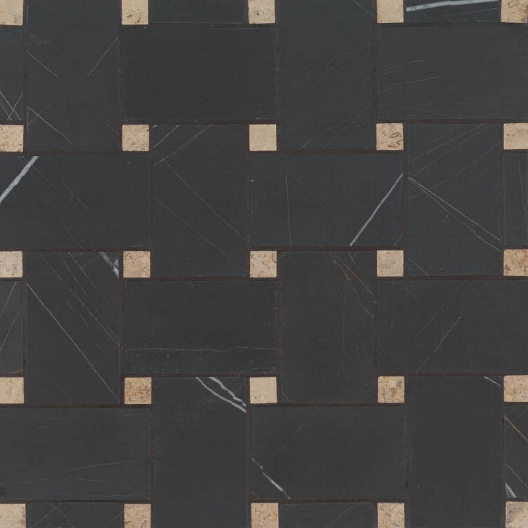 Bedrosians Marble 11.25" x 11.25" Honed Jumbo Basketweave Dot Mosaic