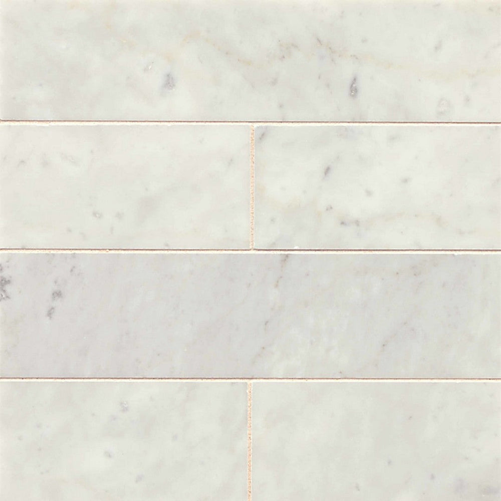 Bedrosians Marble White Carrara 3" x 12" Floor & Wall Tile