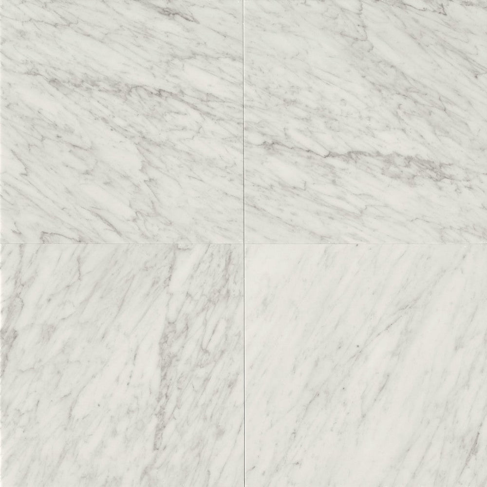 Bedrosians Marble White Carrara 24" x 24" Polished Floor & Wall Tile