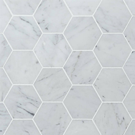 Bedrosians Marble 10.5" x 12" Honed 3" Hexagon Mosaic