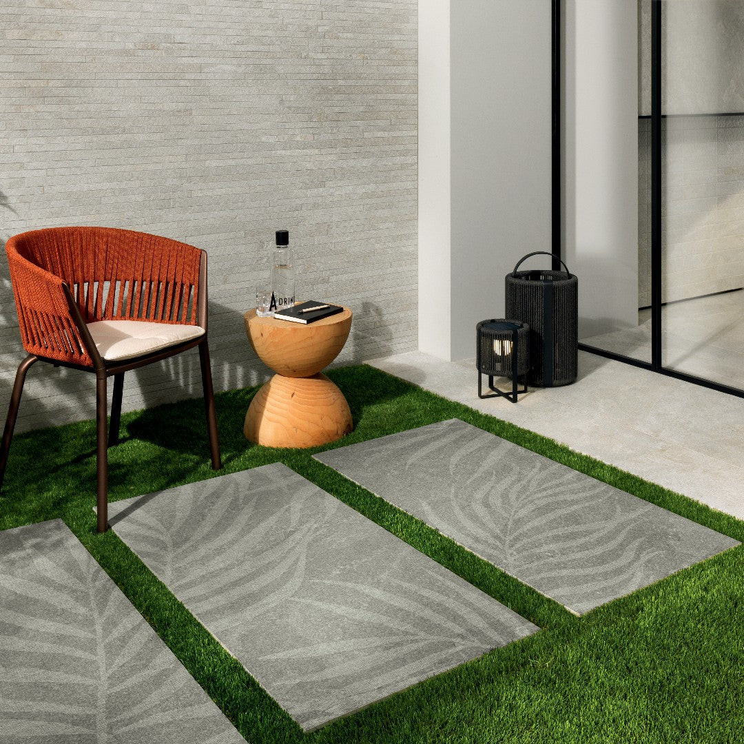 Marca-Corona-24-x-48-Arkiquartz-Grip-Porcelain-Deco-Leaf-Tile-Leaf